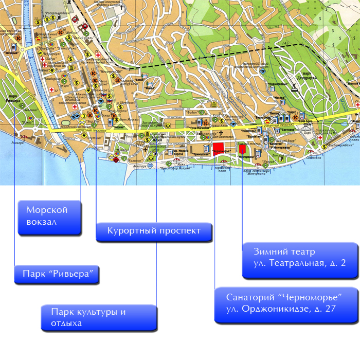 Ривьера сочи карта схема территории