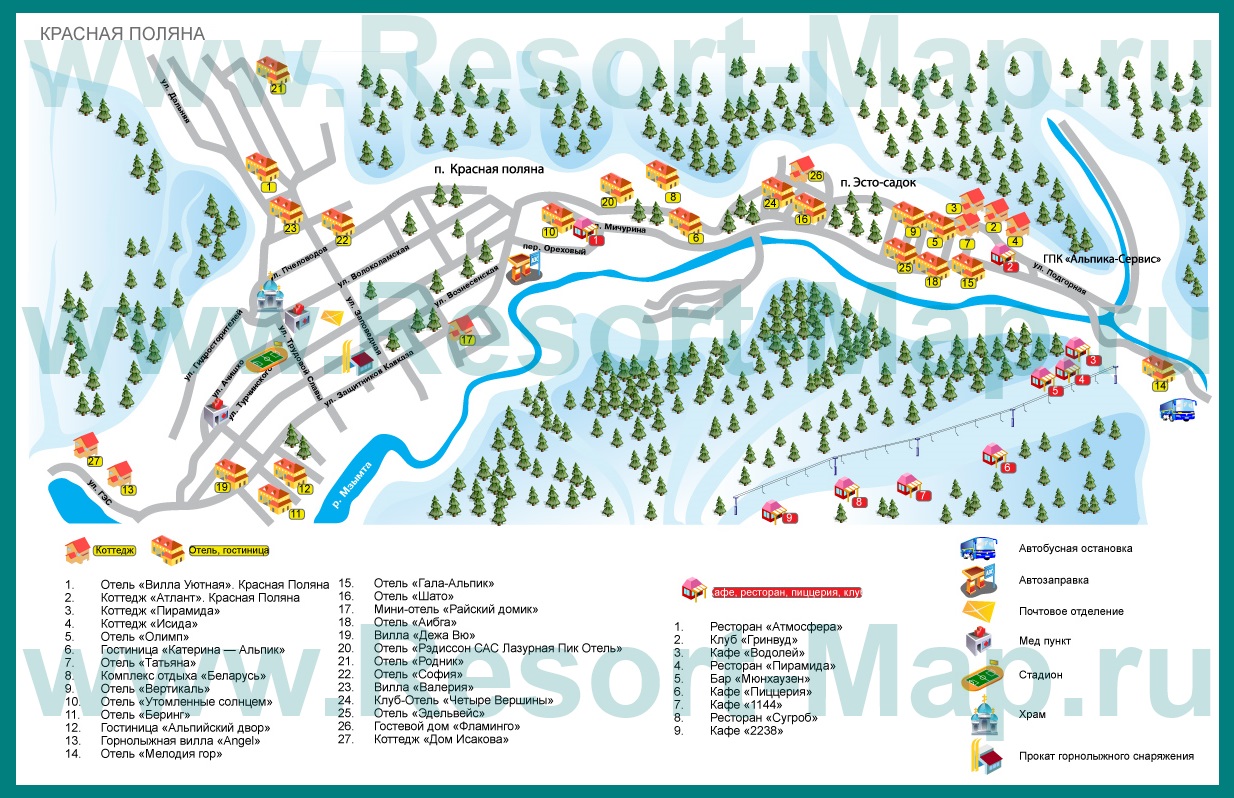 Карта красная поляна московской карта