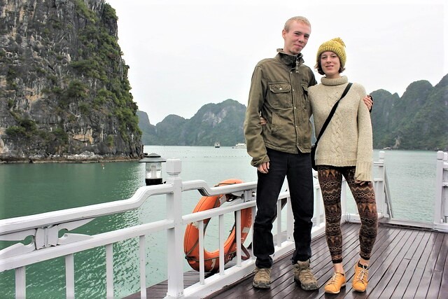 Charlie and Luke at Halong Bay in Vietnam - Charlie on Travel