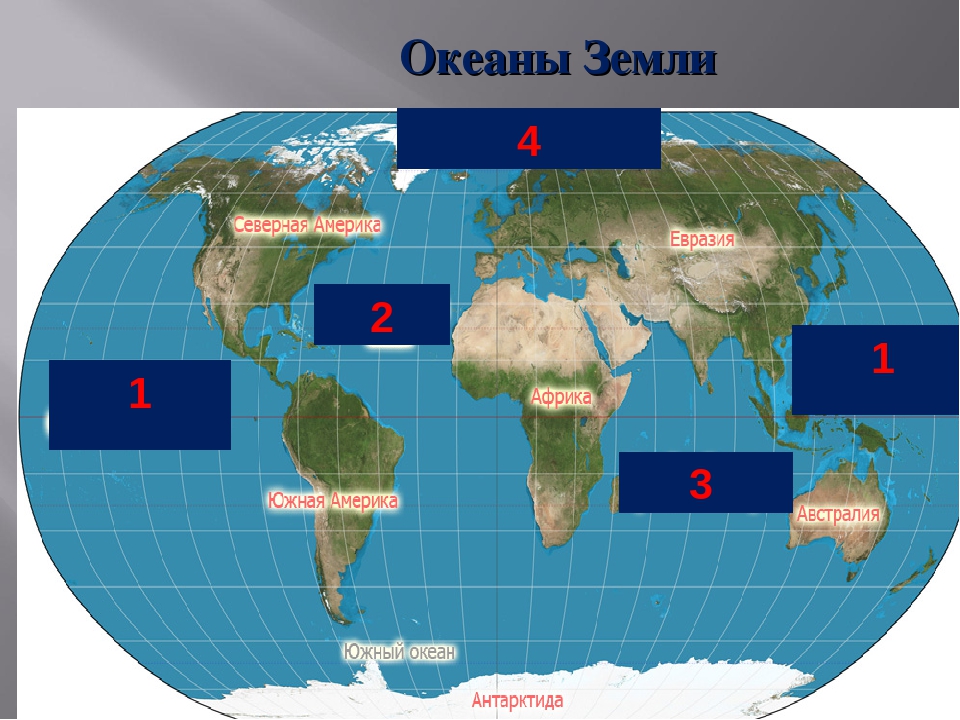 Перечисли 4 океана