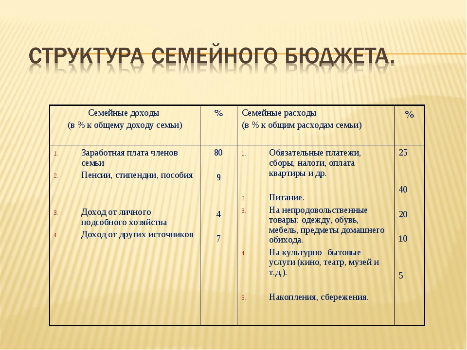 Проект бюджет семьи 5 класс