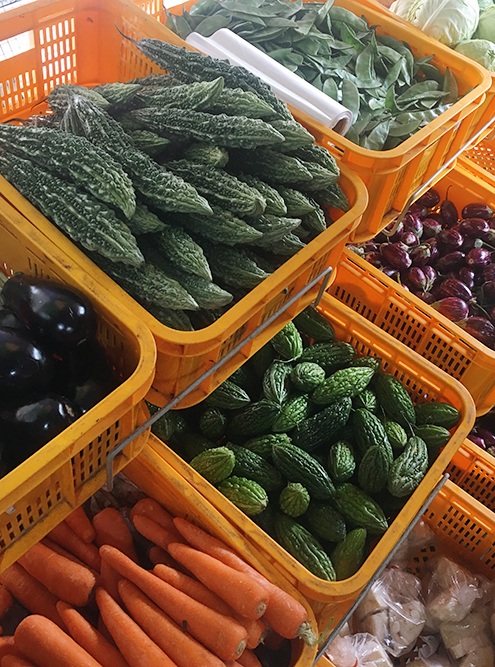 Овощи можно купить в одном из магазинов района. На рынках много местных индусок в традиционной одежде — сари