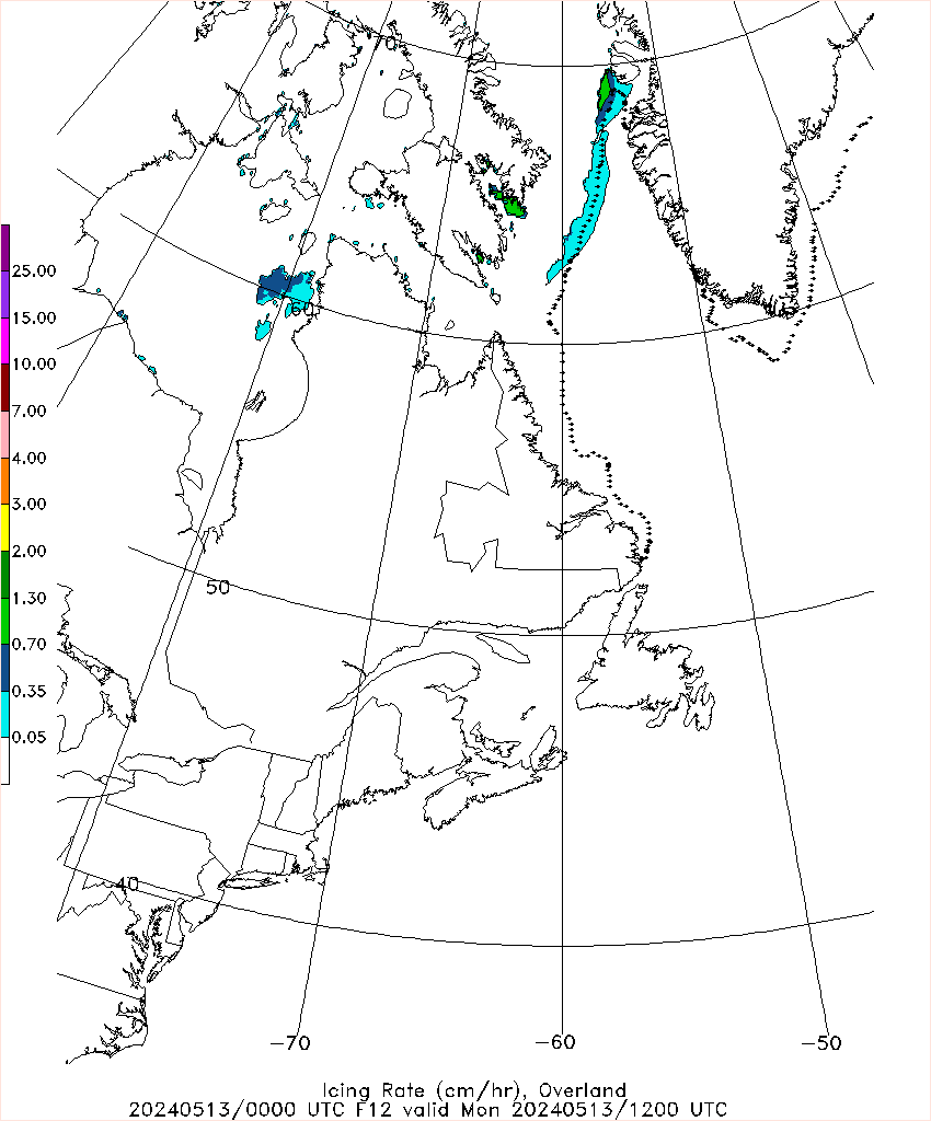 Latest 12 hour Atlantic icing forecast