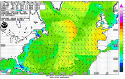 Latest 48 hour Atlantic wave period forecast