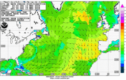 Latest 72 hour Atlantic wave period forecast