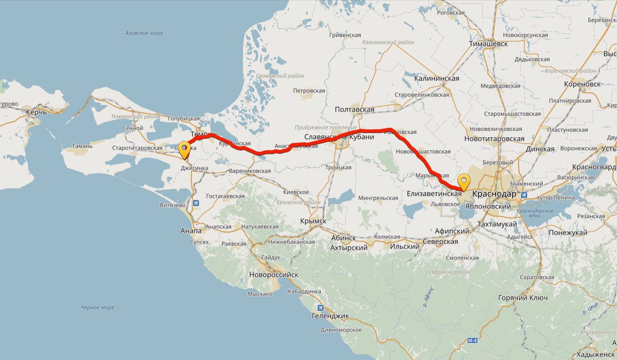 Новая трасса на крым по краснодарскому краю подробная схема