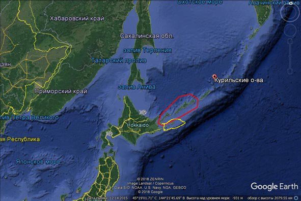 Курильские острова подробная карта