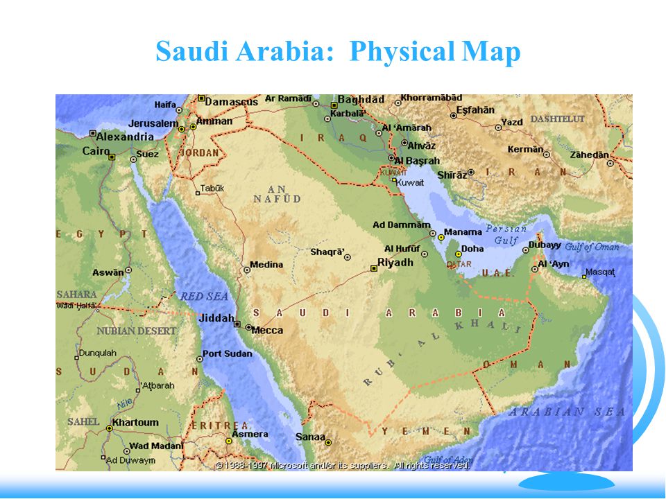 Аравийский полуостров политическая карта
