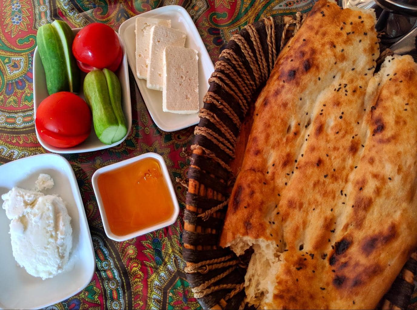 Typical Azerbaijan breakfast
