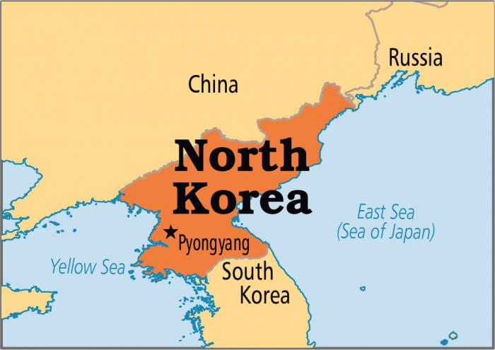 северная корея карта